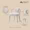 Manhattan Comfort 7-Piece Hathaway 59.05 Round Dining Set in Black with 6 Flor Dining Chairs in Ivory 6-DT05DC088AR-BKIV - alternate 6